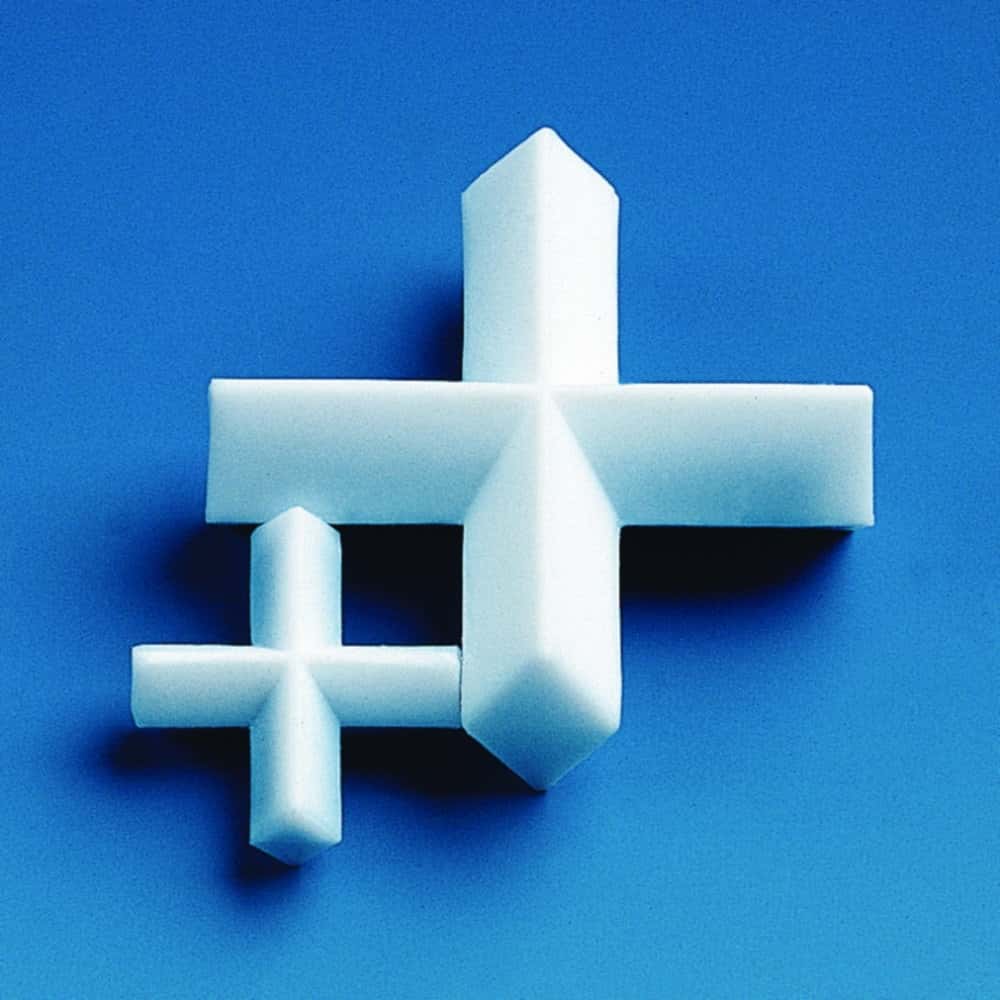 Magnetic stirring bars, PTFE, cross shape