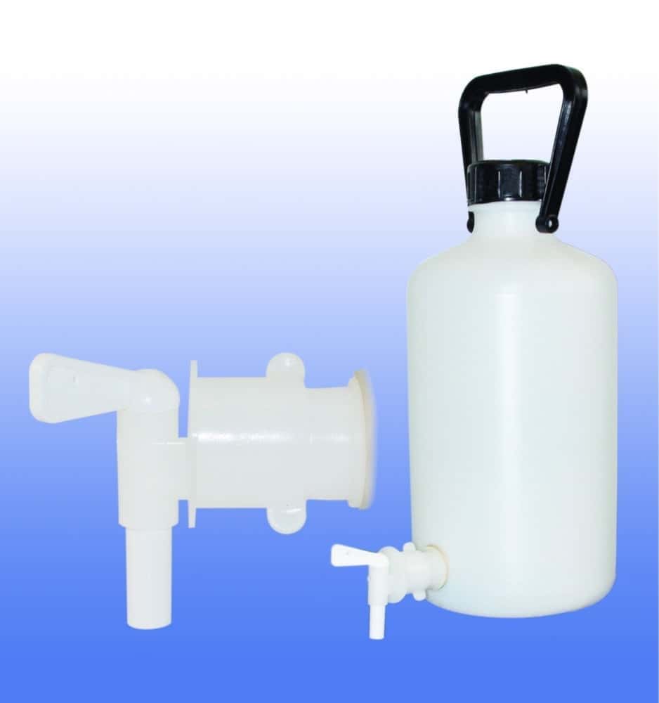 Bonbonne LLG en HDPE à col étroit avec robinet