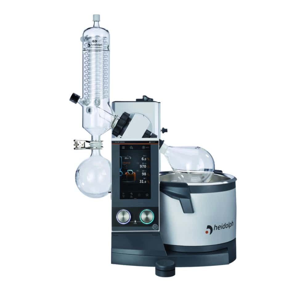 Rotationsverdampfer Hei-VAP Ultimate Control, mit Handlift, Vertikalkühler