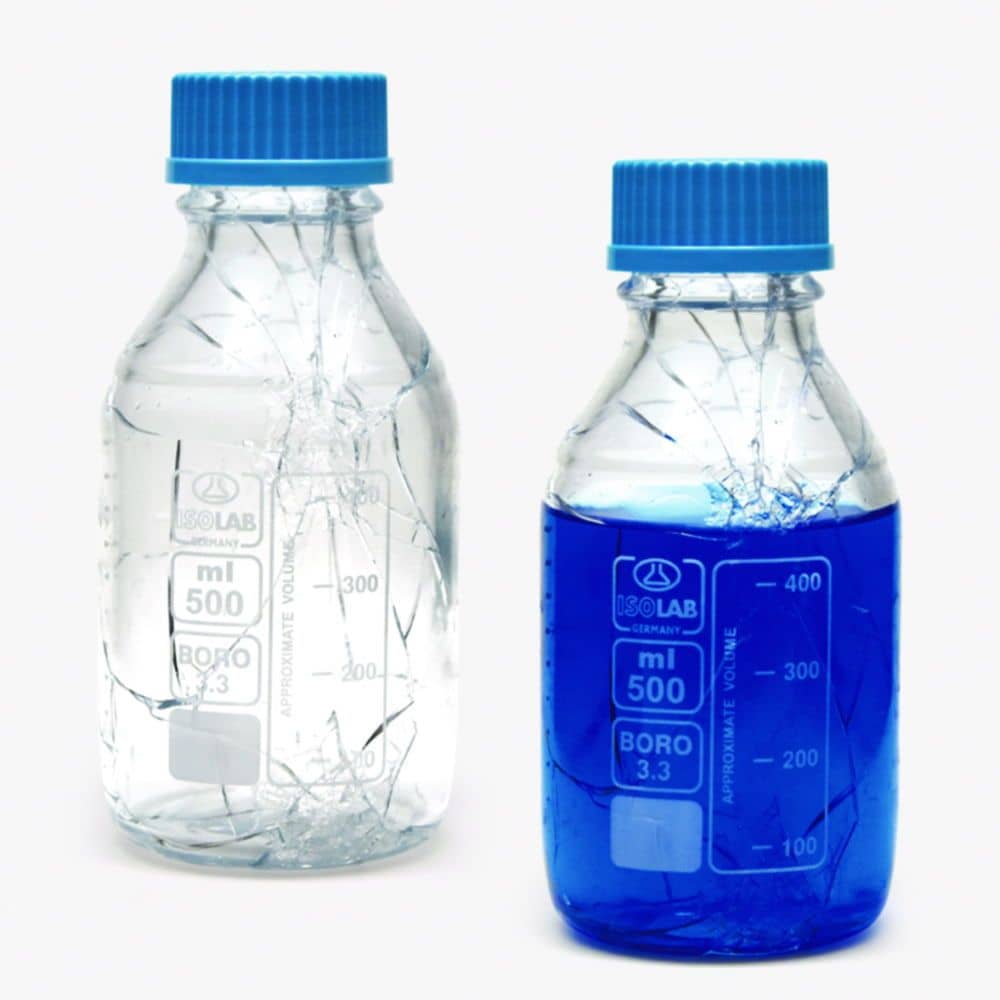 Laborflaschen, Borosilikatglas, beschichtet, klar