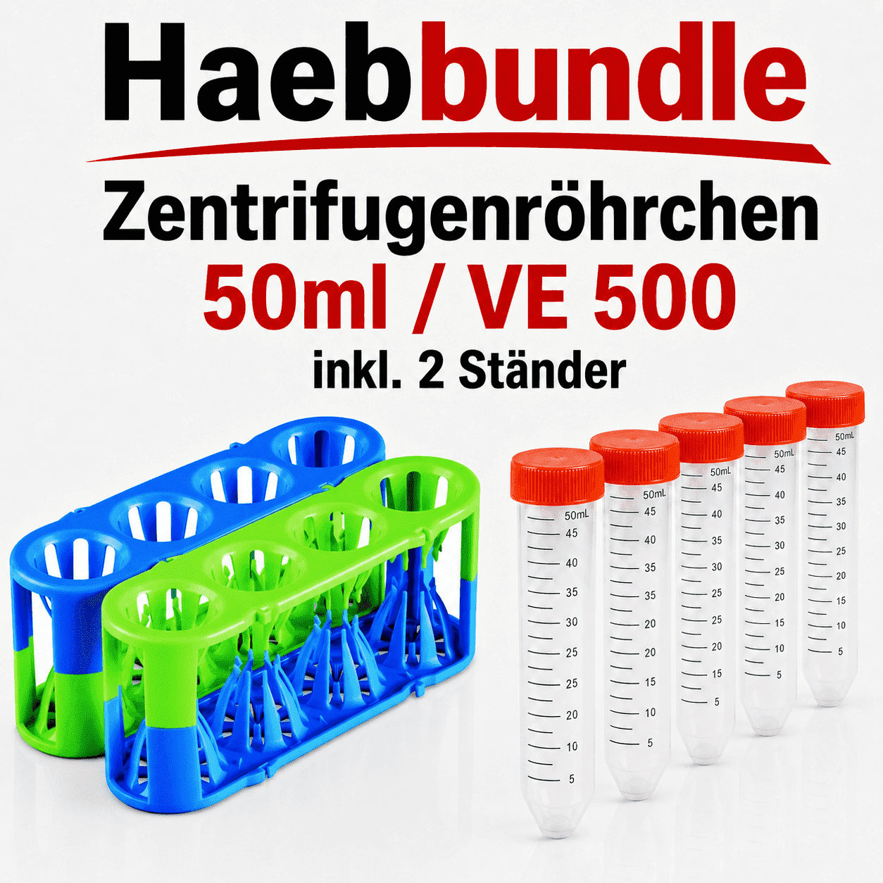 Zentrifugenröhrchen economy, PP 50ml inkl. Ständer