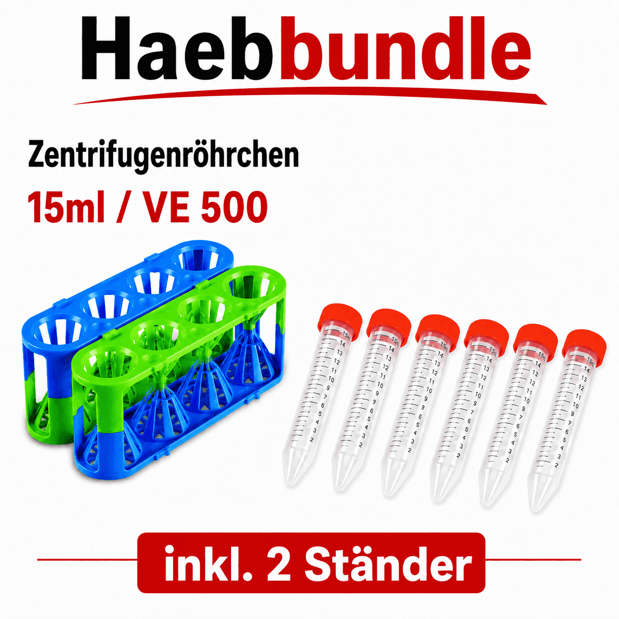 Zentrifugenröhrchen economy, PP 15ml inkl. Ständer