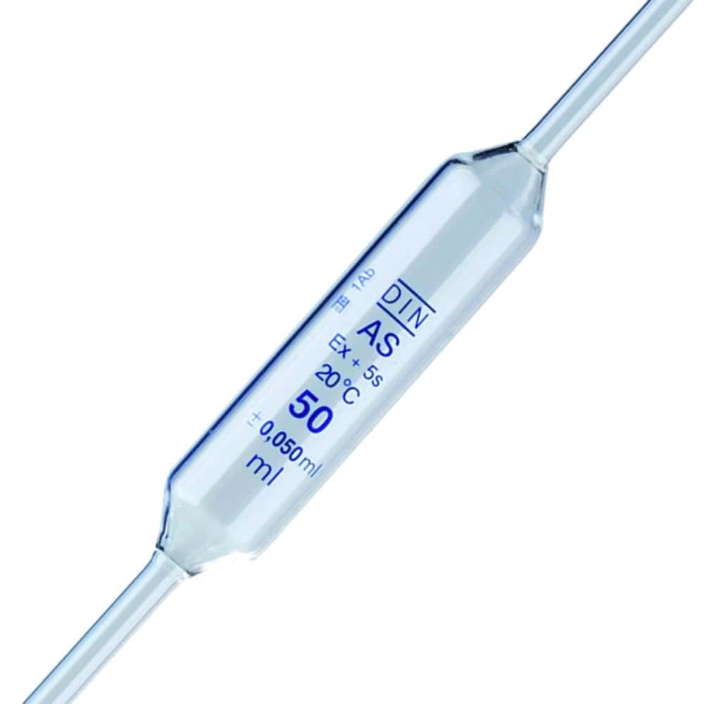 LLG-Vollpipetten, Glas, Klasse AS, 1 Marke, blau graduiert