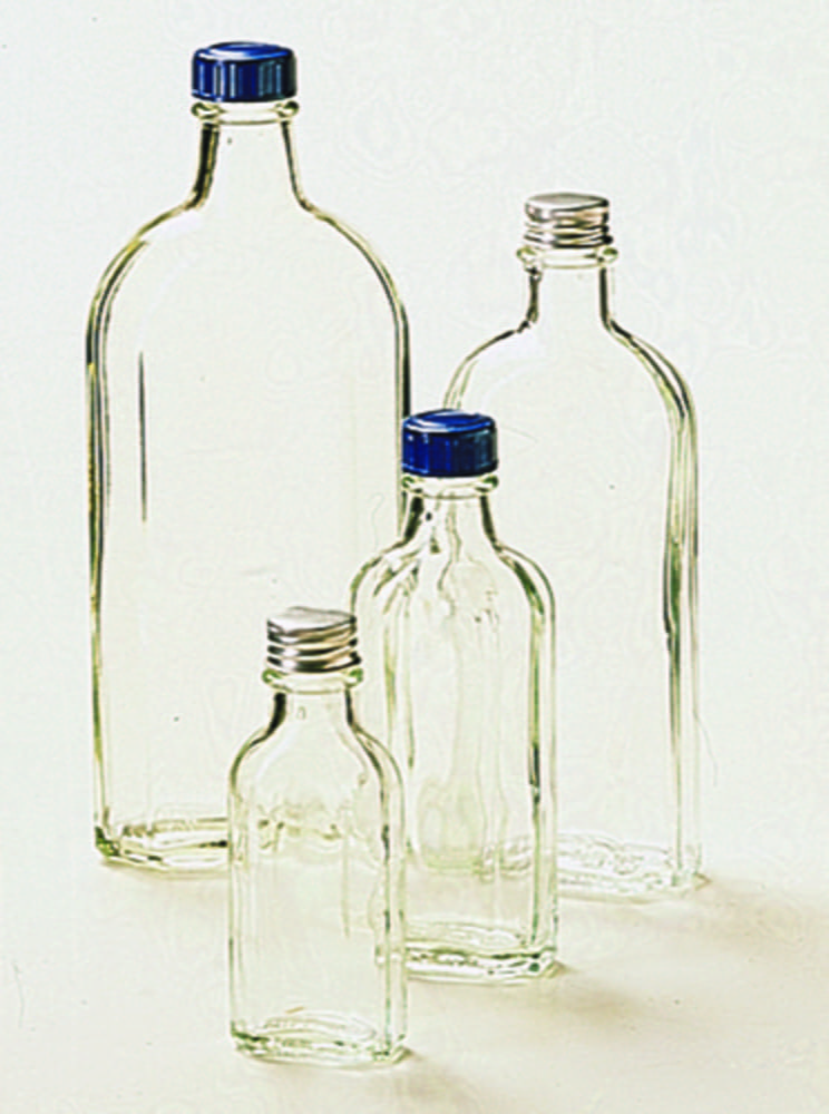 Bottles, glass, culture, flat, octagonal