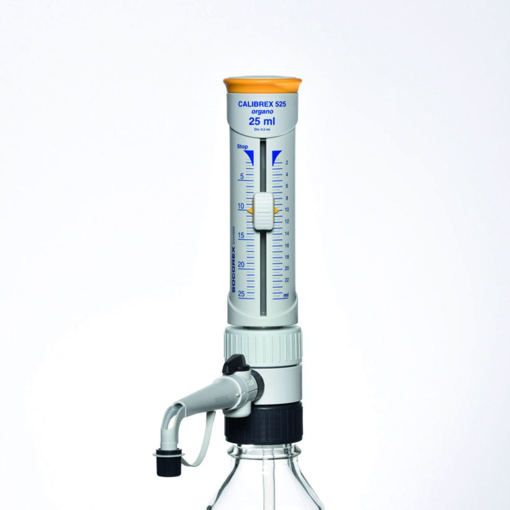 Bottle-top dispensers Calibrex™ organo 525, with flow control system