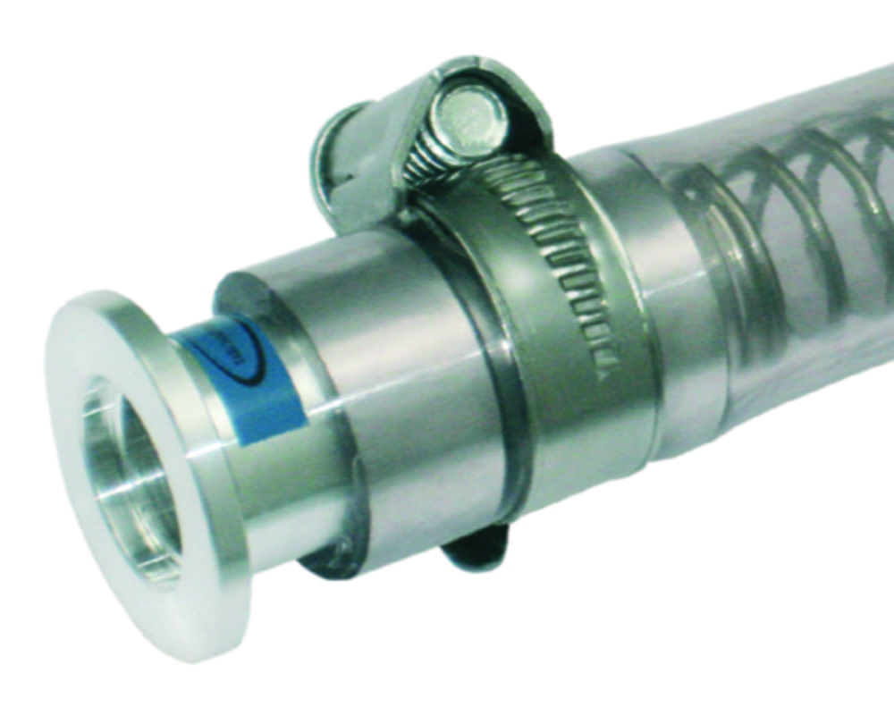 Vacuum fittings, PVC tubing with KF flanged, support spiral insert