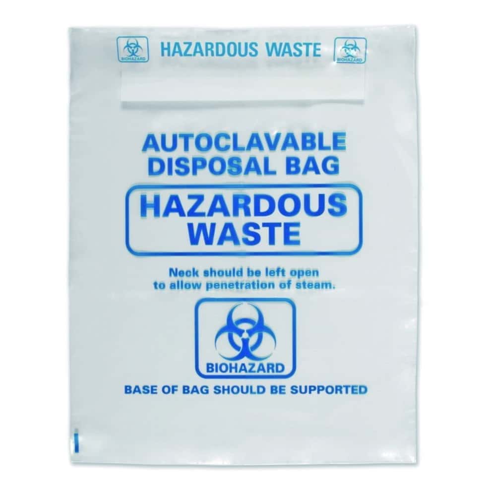 Sacs autoclavables LLG, en PP, avec marquage Biohazard