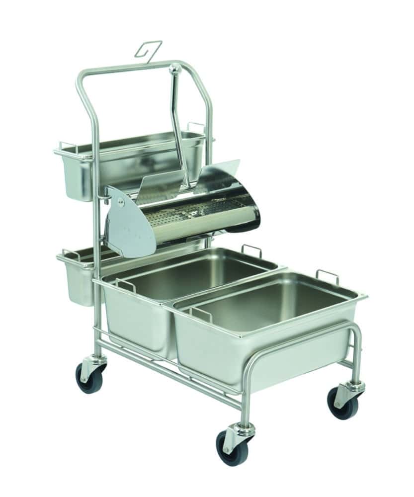 Chariots de nettoyage Clino® CR1 FP-GMP / Clino® CR3 FP-GMP avec essoreur Ringo GMP®, acier inox