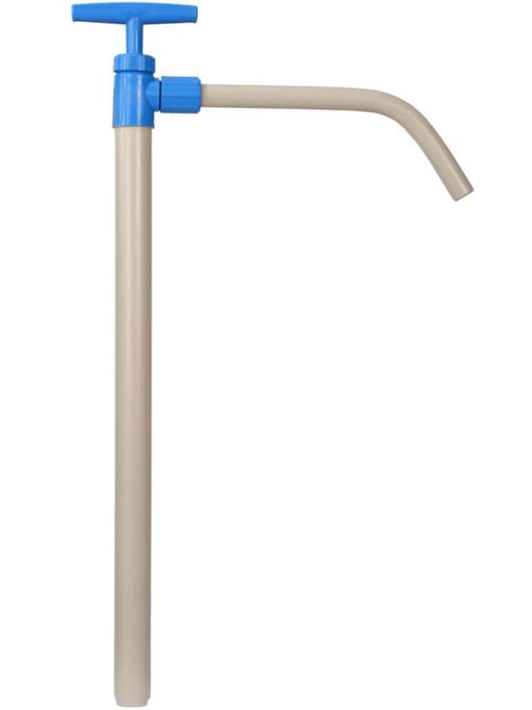 Barrel pumps, PP, with rigid, angled, dispensing nozzle