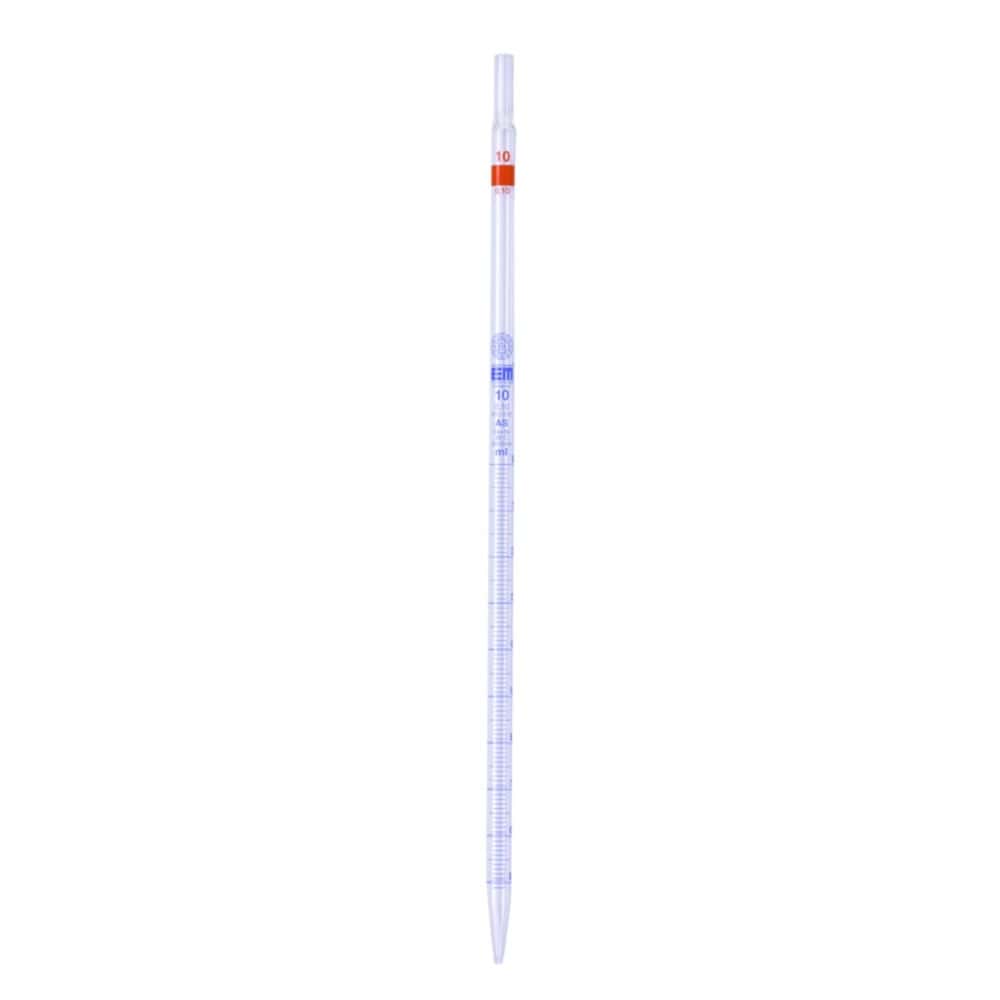 Pipette graduée en verre sodocalcique, Classe AS, graduation bleue, type3