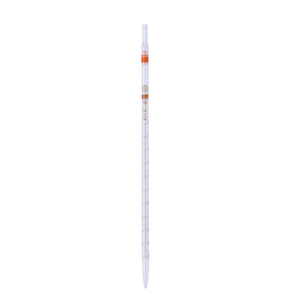 Measuring pipette, Soda-lime glass, class AS, brown graduation, type 1