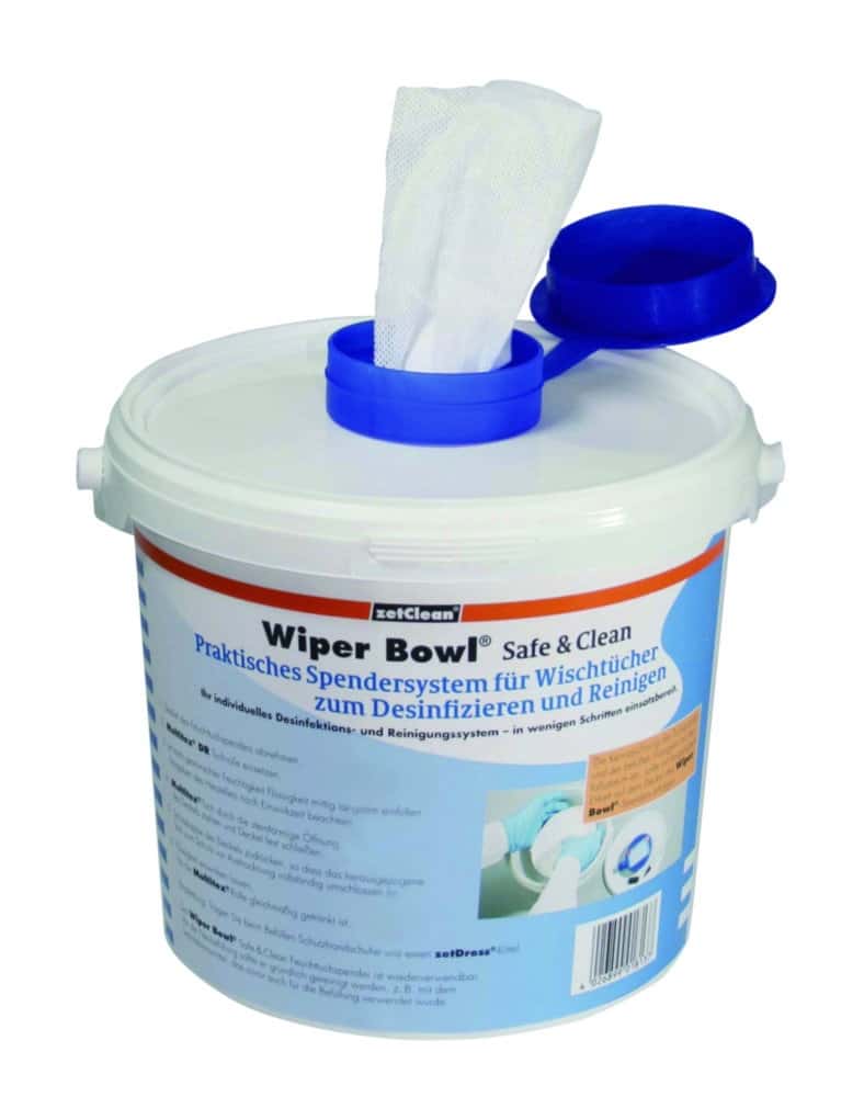 Système de distribution Wiper Bowl® Safe & Clean pour lingettes nettoyantes