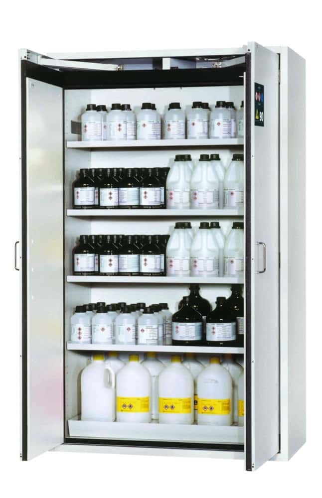 Sicherheitsschränke S-Classic-90 WD, 4 Fachböden, Lochblecheinsatz, Bodenwanne
