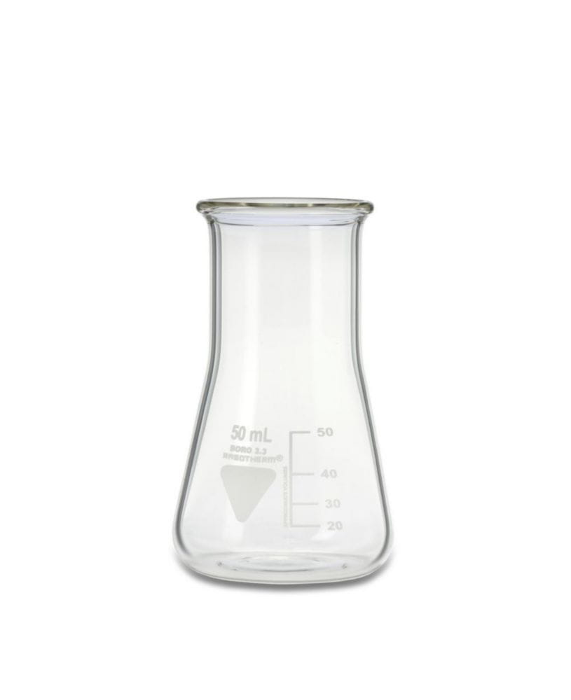 Erlenmeyer flasks, Borosilicate glass 3.3, wide neck