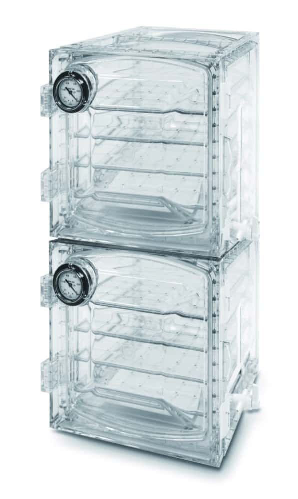 Dessiccateur à vide LLG, cubique, en polycarbonate, "Heavy Duty"