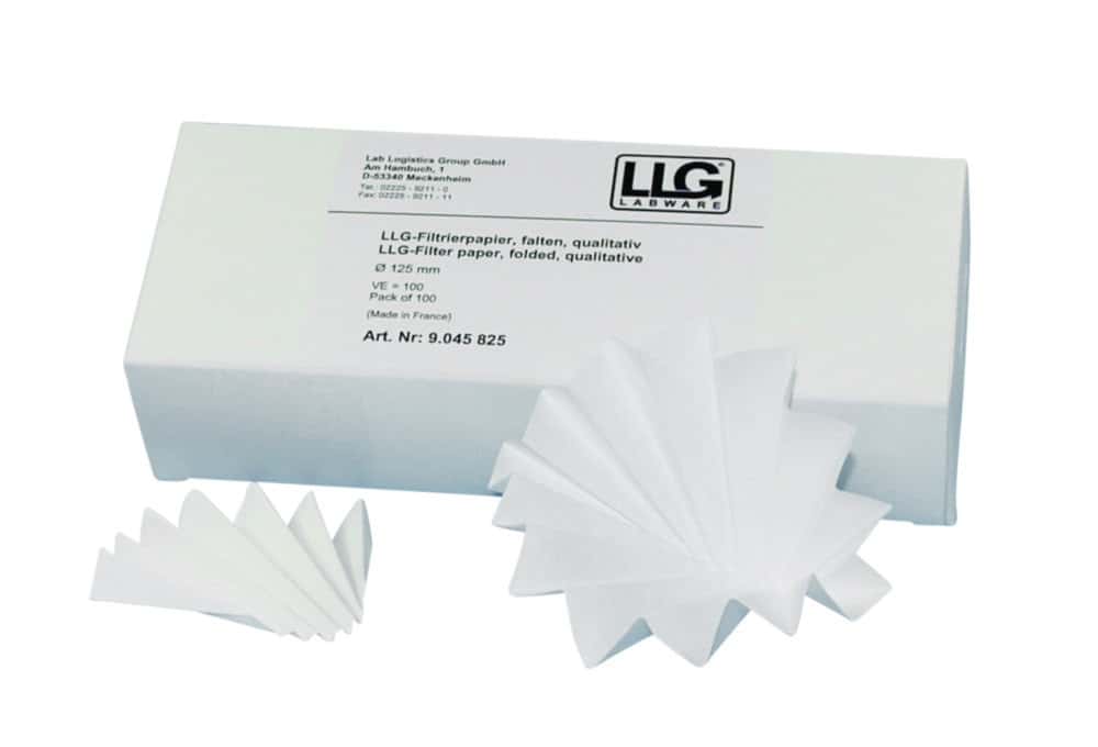 LLG-Filtrierpapiere, qualitativ, Faltenfilter, mittelschnell