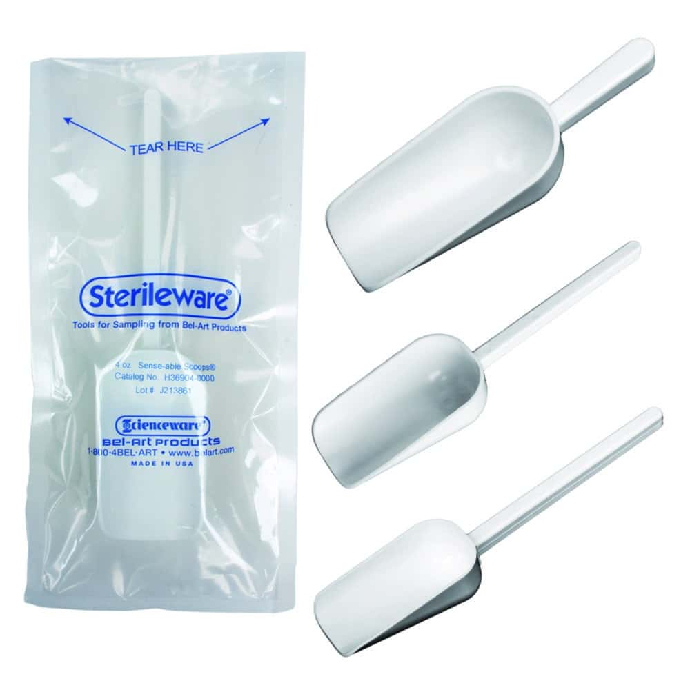 Sampling scoops, PS, sterile, double bagged