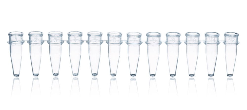 PCR-Gefäße 12er-Strips, PP, ohne Deckel