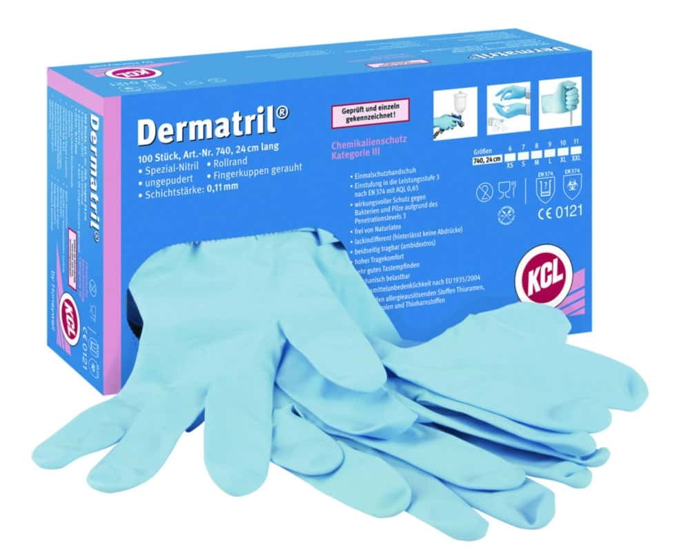 Gants à usage unique KCL Dermatril®740, nitrile, non poudrés