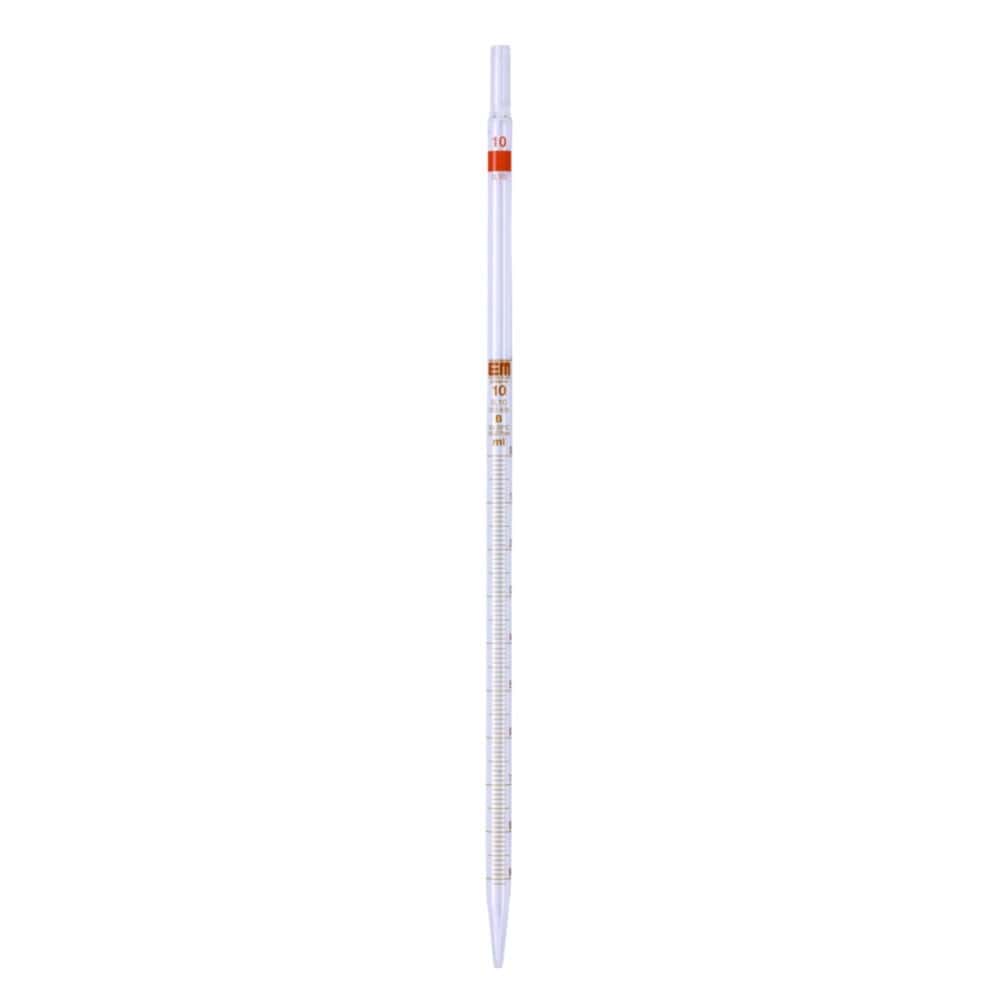 Pipette graduée en verre sodocalcique, classe B, graduation brune, type 3