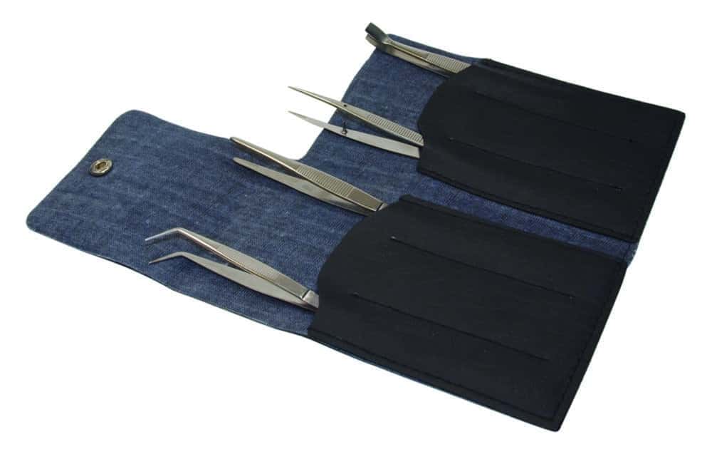 LLG-Pinzettenset, 4-teilig, Chrom-Nickel-Stahl