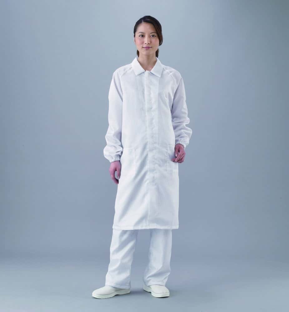 Blouse de laboratoire ASPURE, pour salle blanche, polyester, avec fermeture à glissière
